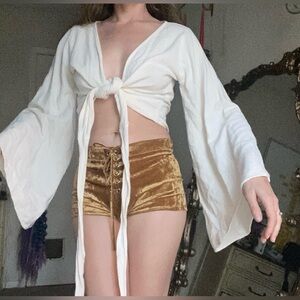 Aya Sacred Wear Bell Sleeve Wrap Blouse